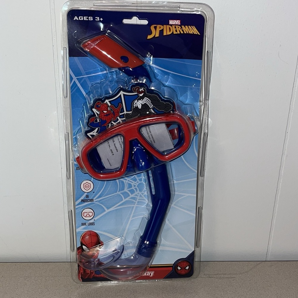 Marvel Spider-Man Ages 3+ Swim Mask Goggles & Snorkel Tube Set Swimming Beach